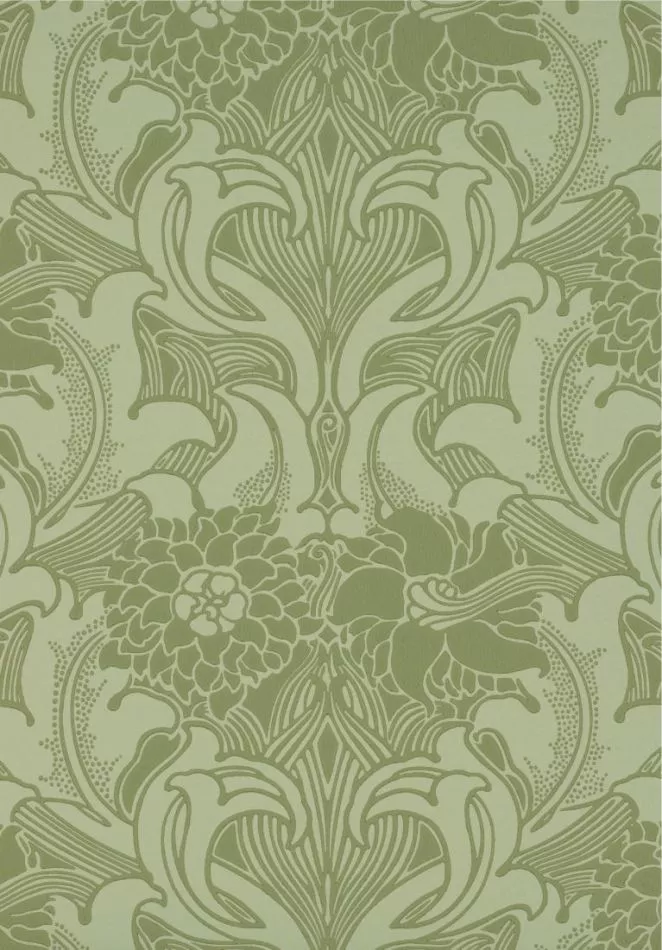 Dahlia Scroll - Pea Green