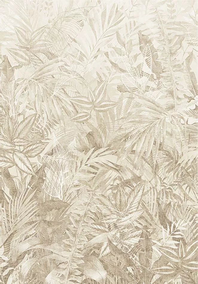 Linen Leaves 350703 Camel