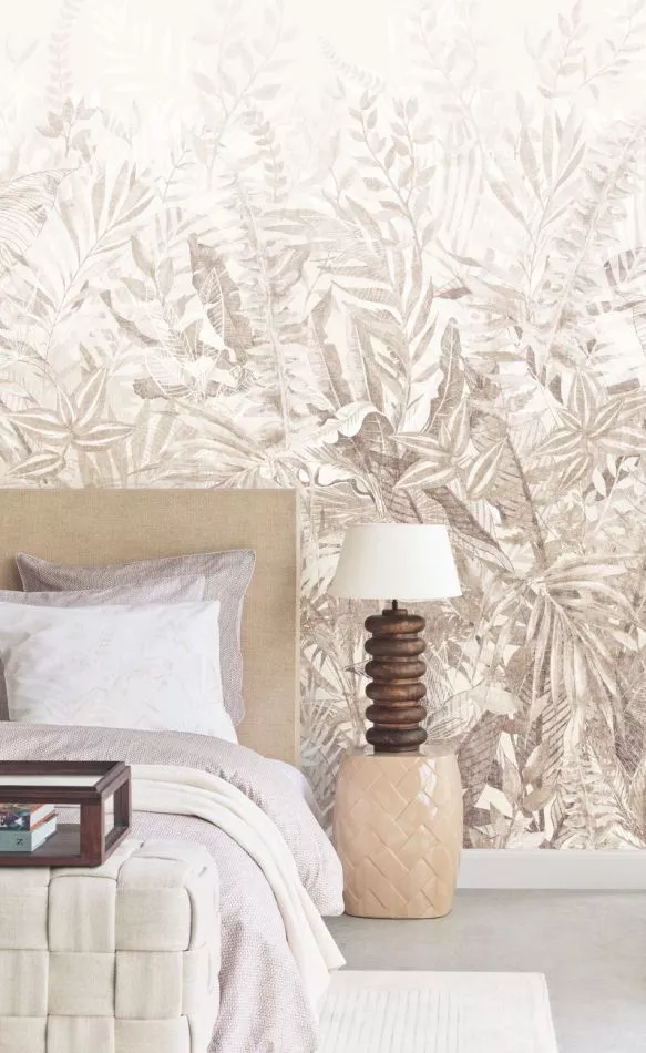 Linen Leaves 350708 Taupe