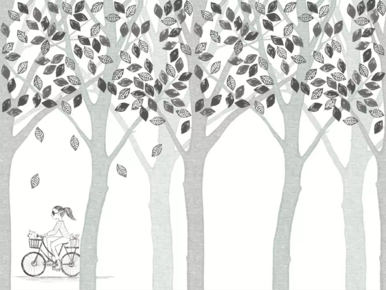 Wallpower Junior 364197 Bike, Leaf, Tree