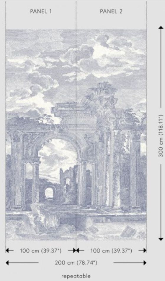 Preview: Sculptura Rovine 42561 Denim Blue