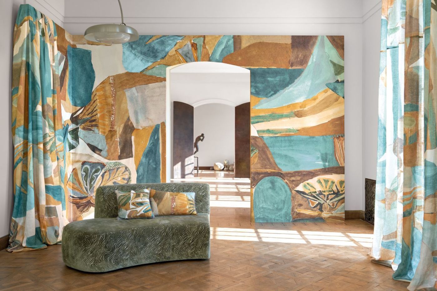 Preview: Jardin dansé 71590406 Bleu persan ambre