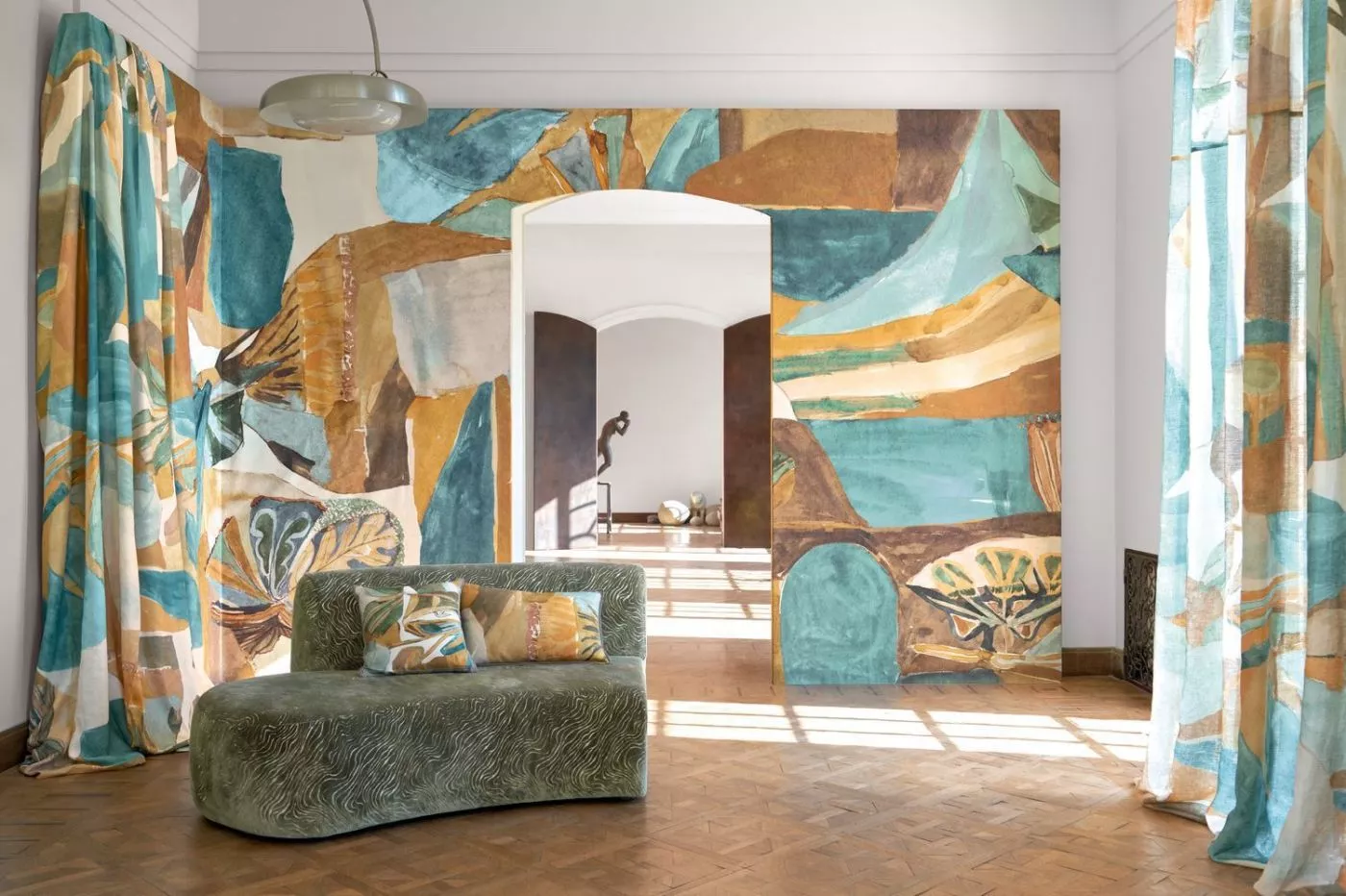 Jardin dansé 71590406 Bleu persan ambre