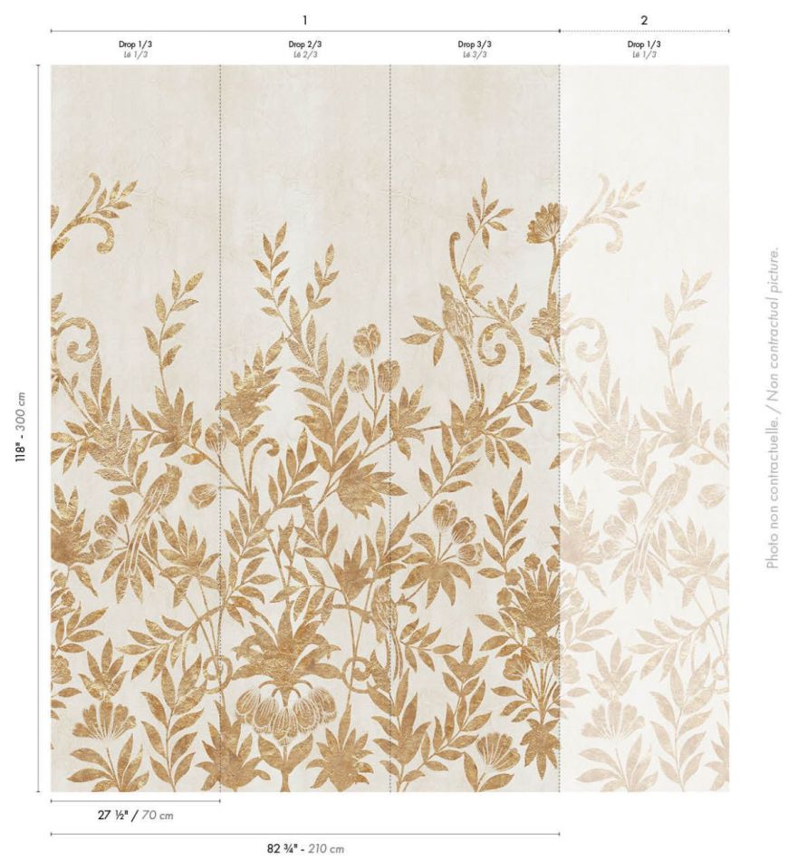 Preview: Jardin de Diane 76740712 Ivoire/doré