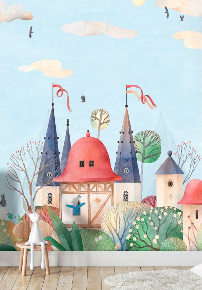 Preview: Woodland Bunnies CW6007-1 Baby Blue