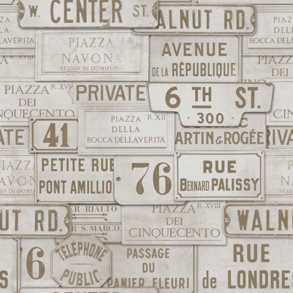 Vintage Signs Taupe WP20036