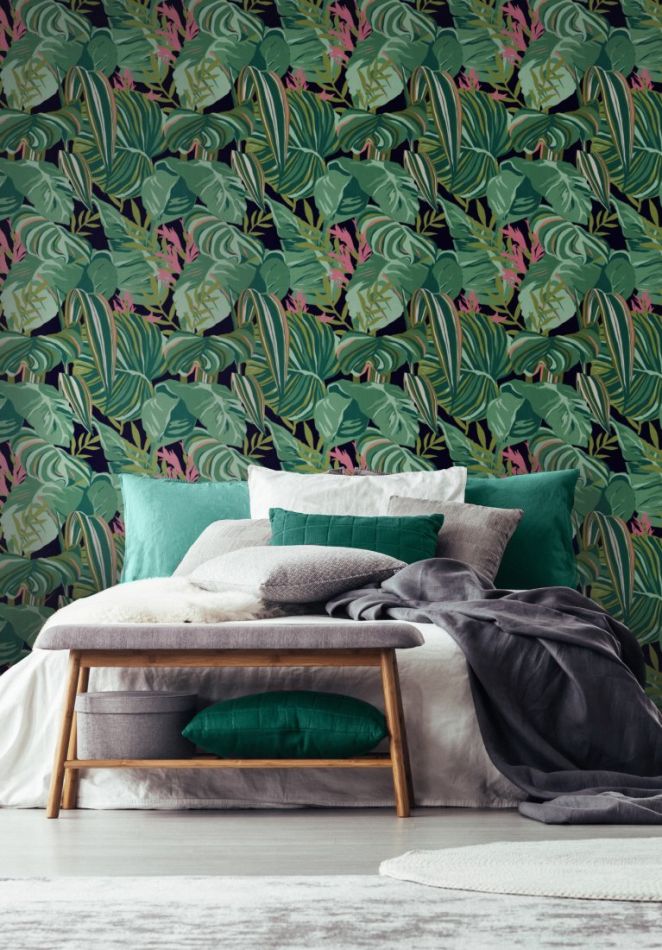 Preview: TROPICAL FOLIAGE Anthracite WP20366