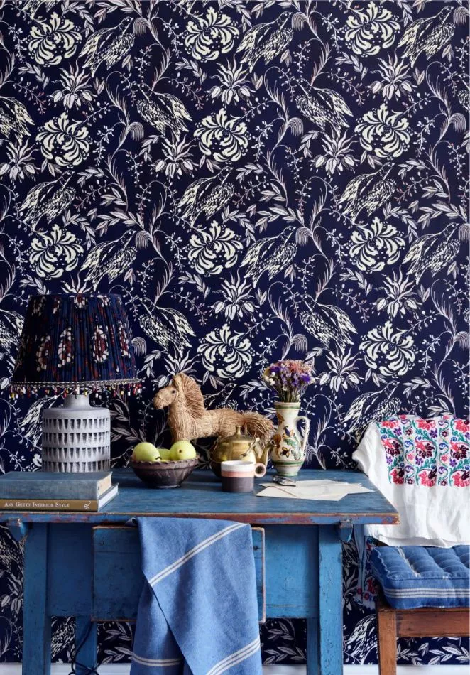 FOLK EMBROIDERY Indigo WP30016