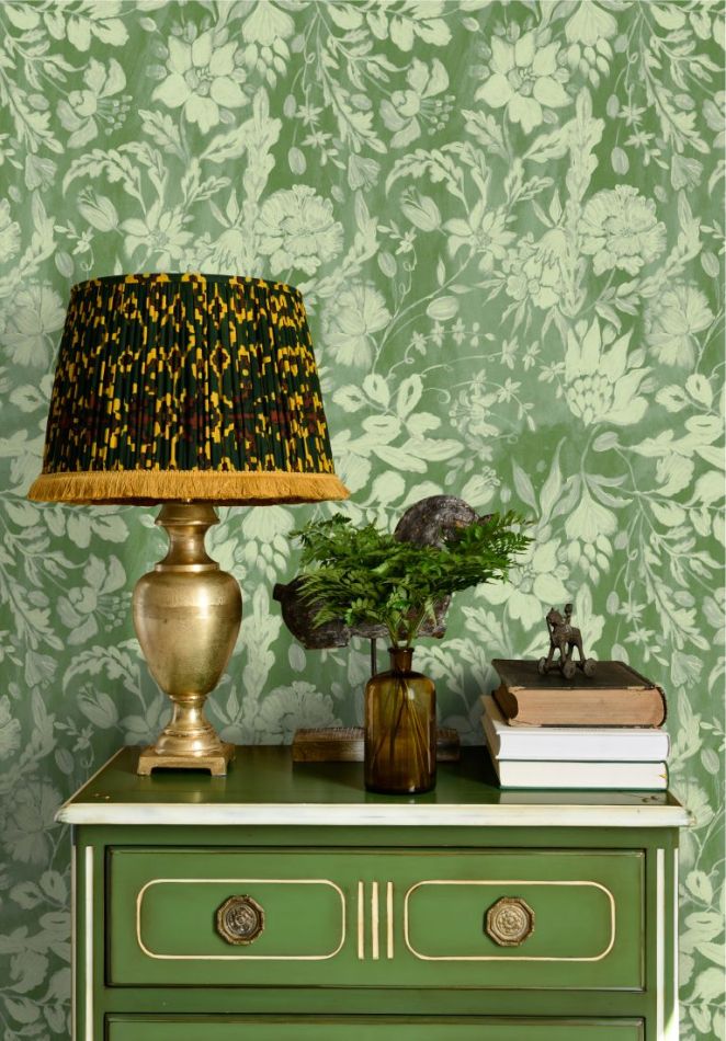 Preview: FLOWERY ORNAMENT Bud Green WP30035