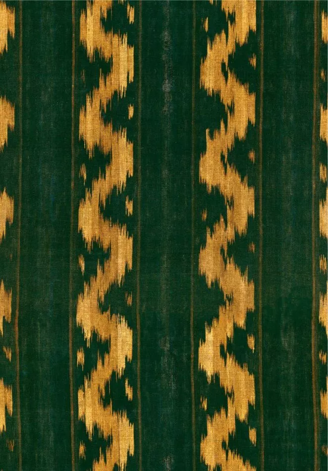 VINTAGE IKAT Topiary Green WP30102