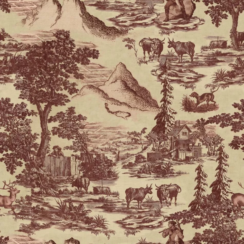 TOILE DU TYROL Burgundy WP30147