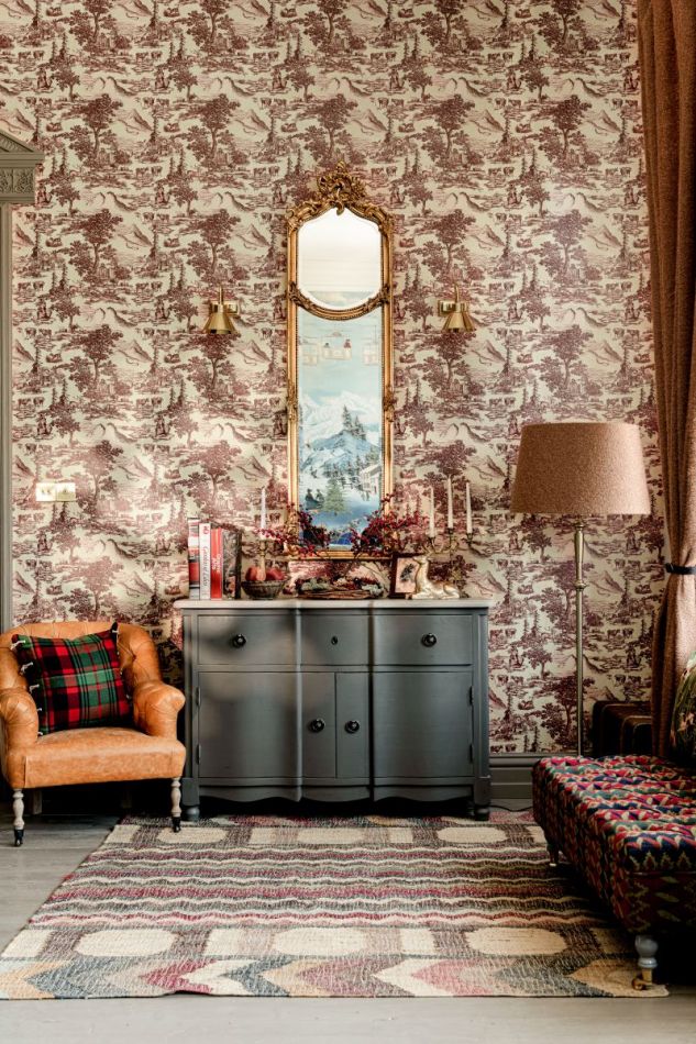 Preview: TOILE DU TYROL Burgundy WP30147