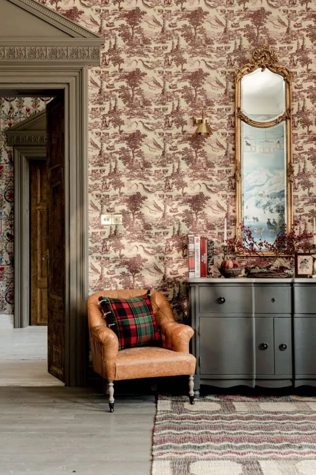 TOILE DU TYROL Burgundy WP30147