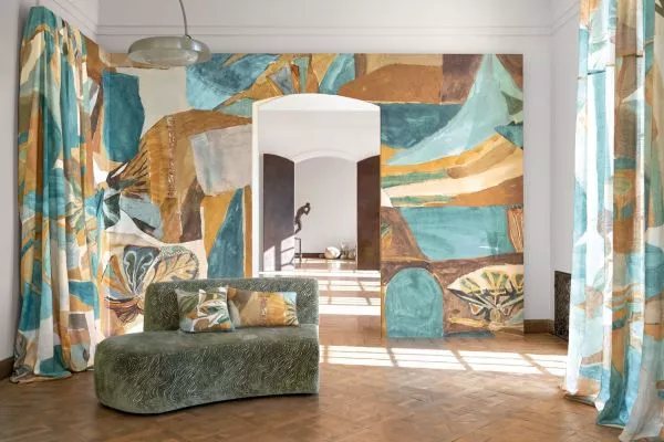 Jardin dansé 71590406 Bleu persan ambre