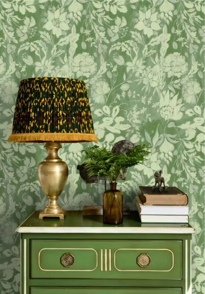 FLOWERY ORNAMENT Bud Green WP30035