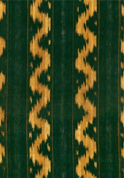 VINTAGE IKAT Topiary Green WP30102