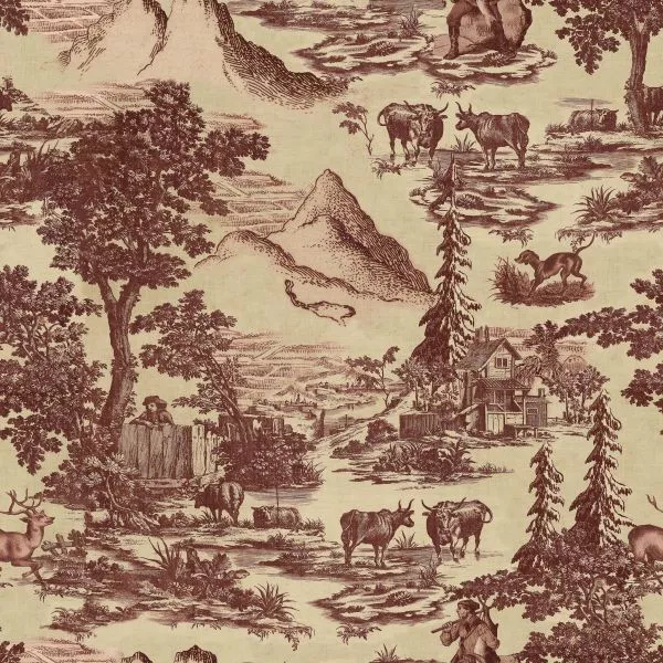 TOILE DU TYROL Burgundy WP30147