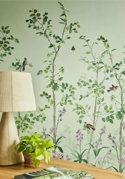 Bird and Bluebell - Pea Green