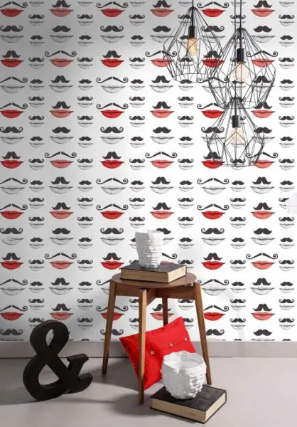 Moustache and lips WP20084