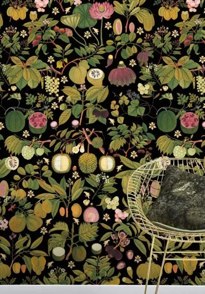 ASIAN FRUITS AND FLOWERS Anthracite WP20314