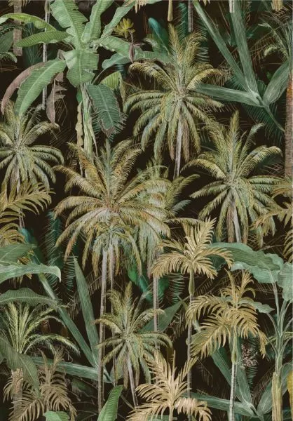 THE JUNGLE Anthracite Wallpaper WP20523